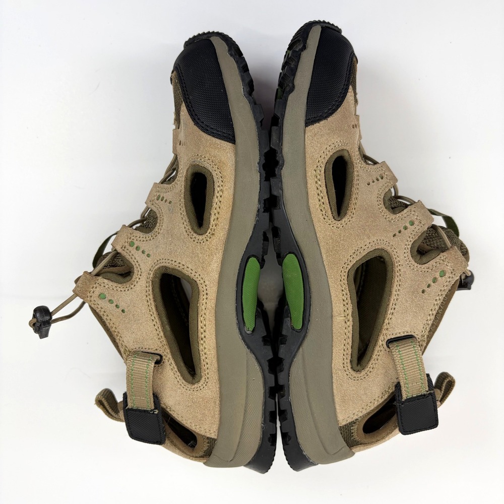 Lands End Water Shoes Hiking Sandals Tan Green Mens Size 8 B VGC - Picture 12 of 13
